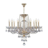 Asfour Crystal - Crystal - 10 Bulbs - Gold - Ball & Octagon Clear